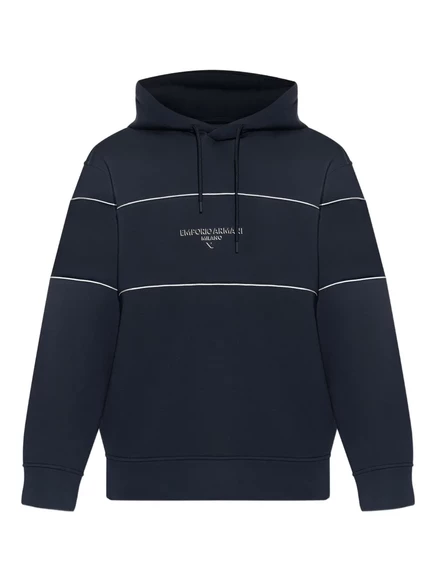 Мужское худи Emporio Armani с логотипом, синее