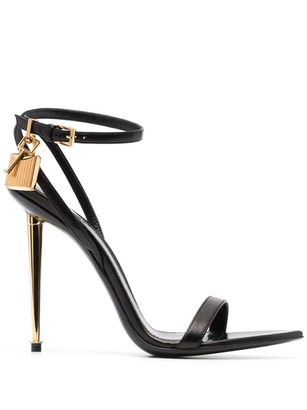Женские босоножки Tom Ford Padlock 105 мм, черные