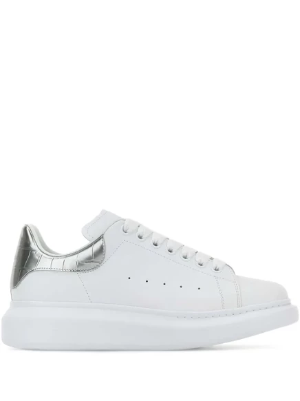 Кроссовки Alexander McQueen из кожи с эффектом крокодила white