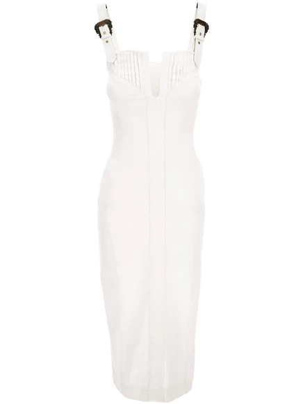 Женское платье Versace Jeans Couture с пряжкой, белое