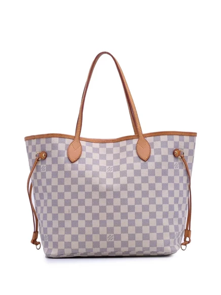 Сумка-тоут Damier Azur Neverfull MM, бывшая в употреблении у Louis Vuitton в 2009 году white