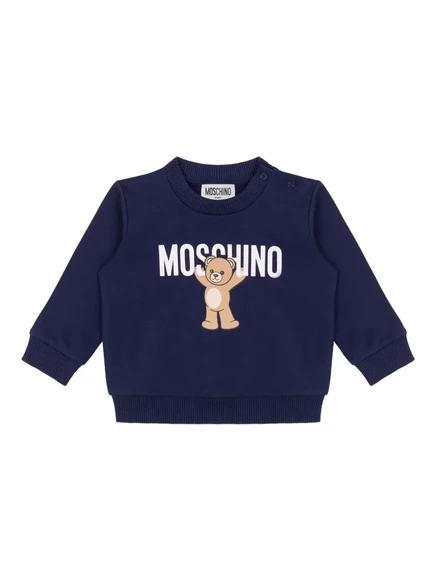 Толстовка Moschino Kids с принтом медведя blue