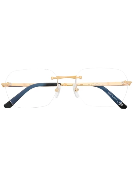 Мужские очки Cartier Eyewear без оправы, золотистые