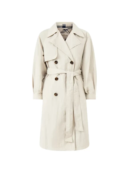 Женский плащ Barbour Layla двубортный с поясом, бежевый