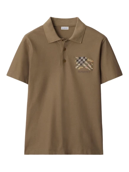 Мужское поло Burberry Equestrian Knight-check, глиняно-коричневое