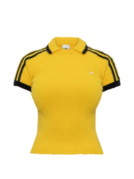 Женская вязаная футболка Adidas Cali с воротником-поло, желтая