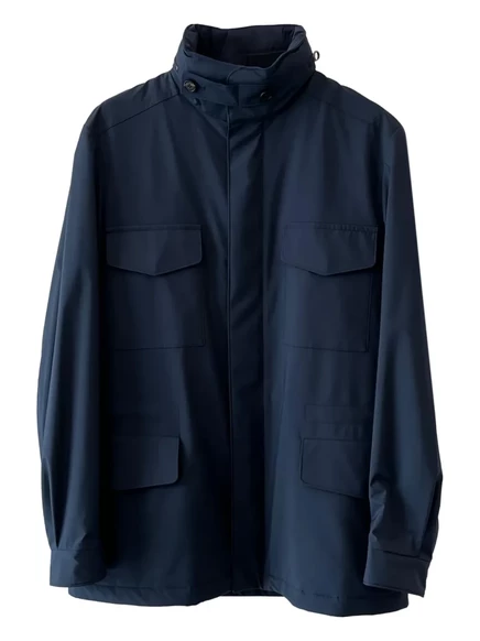Мужская куртка Loro Piana Traveller с высоким воротником, синяя