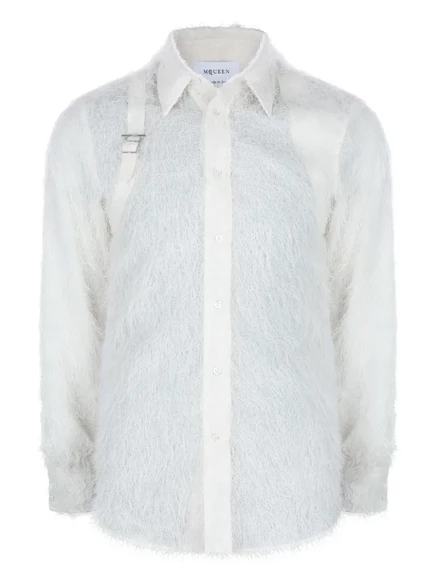 Текстурированная рубашка Alexander McQueen Harness white