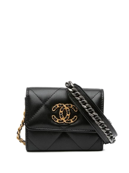 Женская сумка CHANEL 19 через плечо, черная