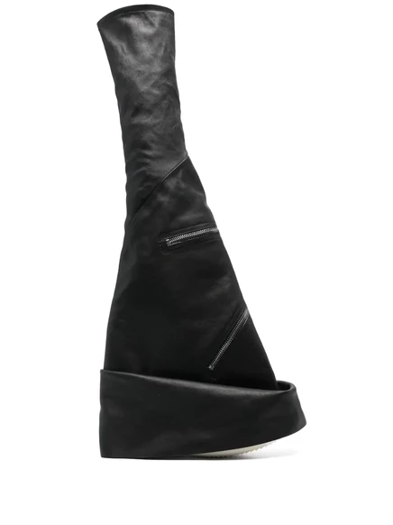 Женские сапоги Rick Owens Cargoflares кожаные, черные