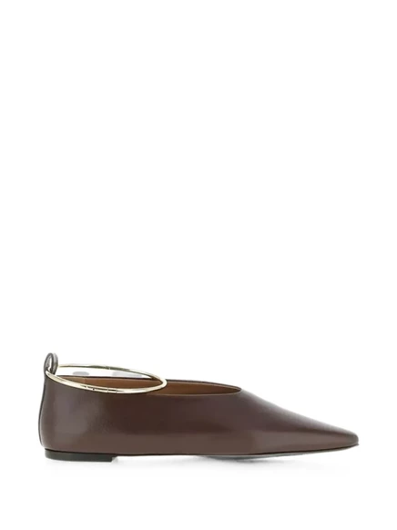 Женские балетки Jil Sander Ring, коричневые