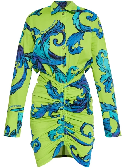 Мини-платье от Versace Jeans с принтом от кутюр green