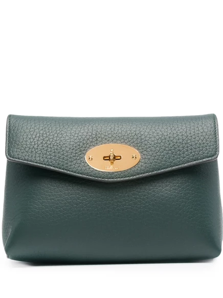 Женская косметичка Mulberry Darley из зернистой кожи, зеленая