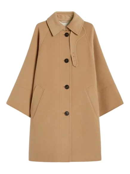 Однобортное шерстяное пальто выходного дня Max Mara RUFO brown