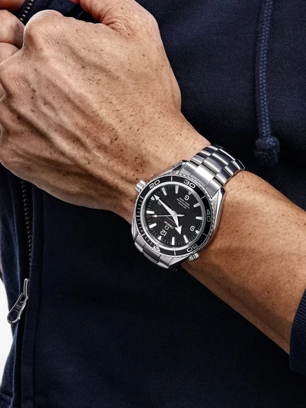 Мужские подержанные часы Omega Seamaster Planet Ocean 46 мм, черные