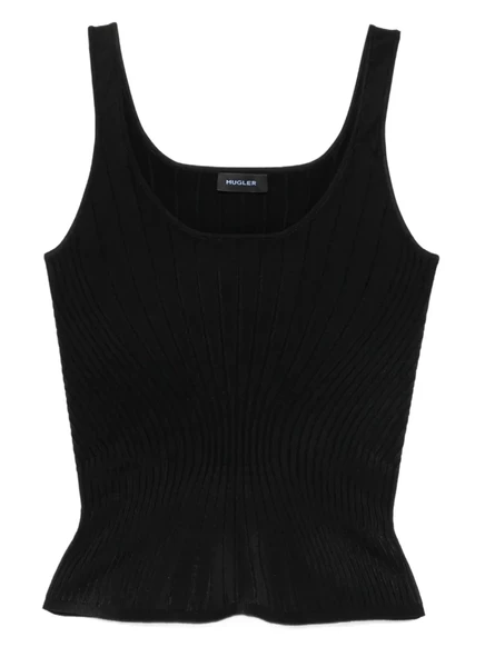 Женская майка Mugler с овальным вырезом, черная