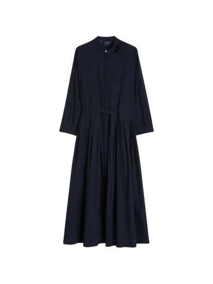 Женское платье S. Max Mara макси с кристаллами, тёмно-синее