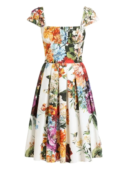 Женское платье Dolce & Gabbana с цветочным принтом, белое