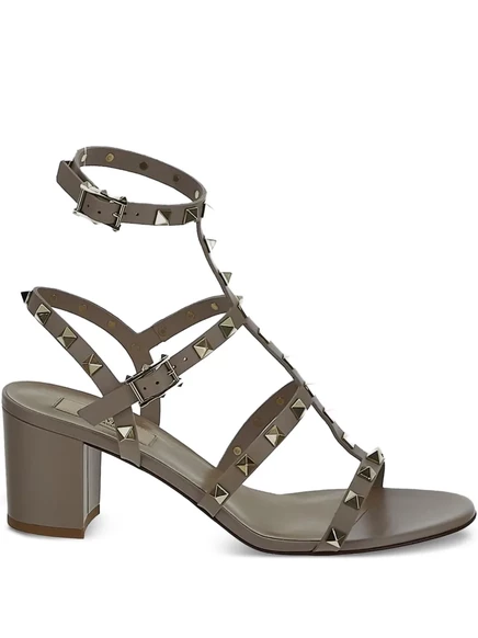 Босоножки Valentino Garavani на каблуке 60 мм Rockstud brown