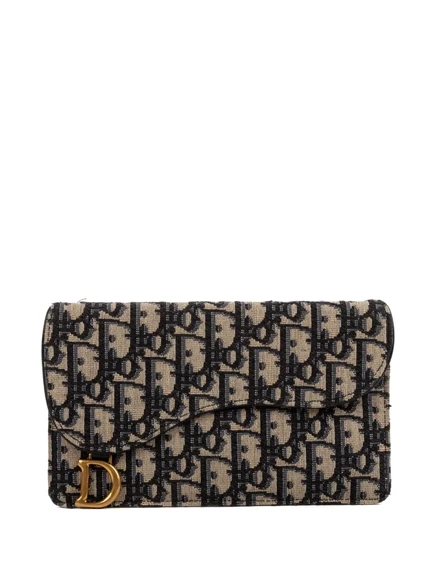 Клатч Christian Dior Pre-Owned Saddle, темно‑синий
