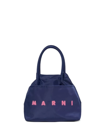 Детская сумка Marni Kids с ручкой, акварельный принт, синяя
