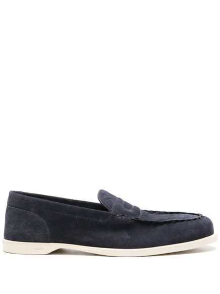 Мужские лоферы John Lobb Pace замшевые, синие