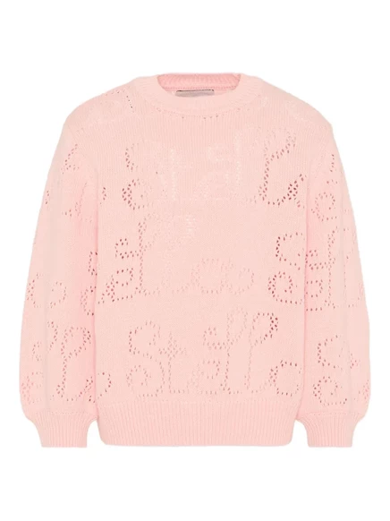 Девочковый джемпер Stella McCartney Kids ажурный, розовый