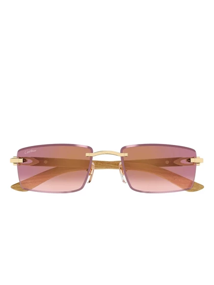 Солнцезащитные очки Cartier Eyewear прямоугольные без оправы, черные