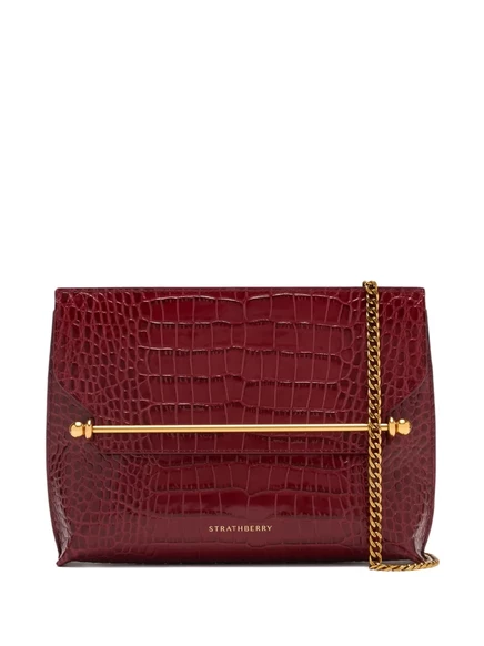 Женский клатч Strathberry Stylist под крокодил, темно-красный