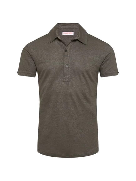 Мужское поло Orlebar Brown Sebastian из льна, серое