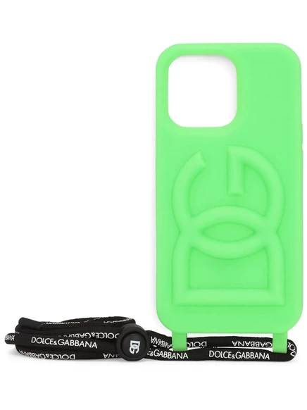 Чехол для iPhone 13 Pro с тиснением логотипа Dolce & Gabbana green