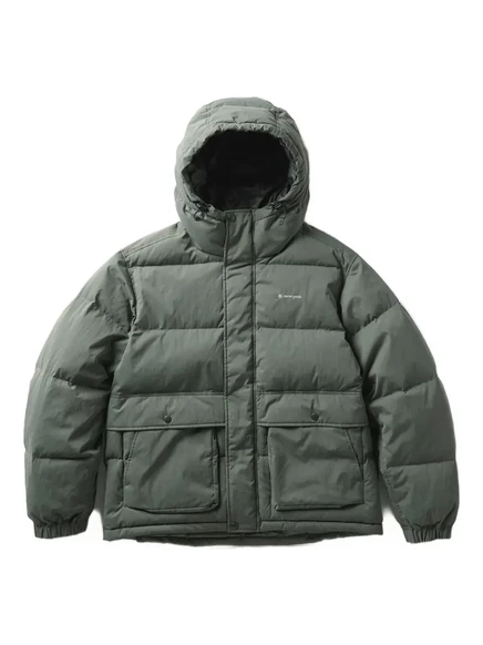 Унисекс стеганый пуховик Snow Peak с капюшоном, серый