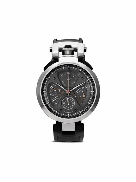 Мужские часы Bovet Sergio хронограф 45 мм, стальной корпус, серый