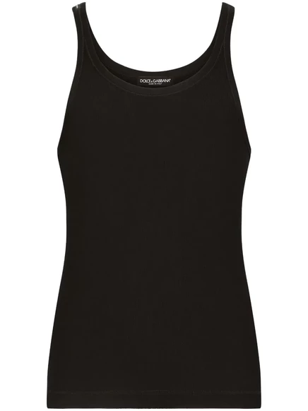 Мужская майка Dolce & Gabbana ребристая, черная