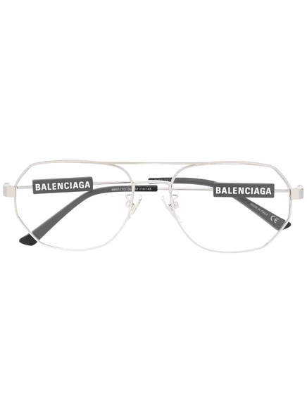 Очки-авиатор Balenciaga Eyewear с логотипом, серебристые