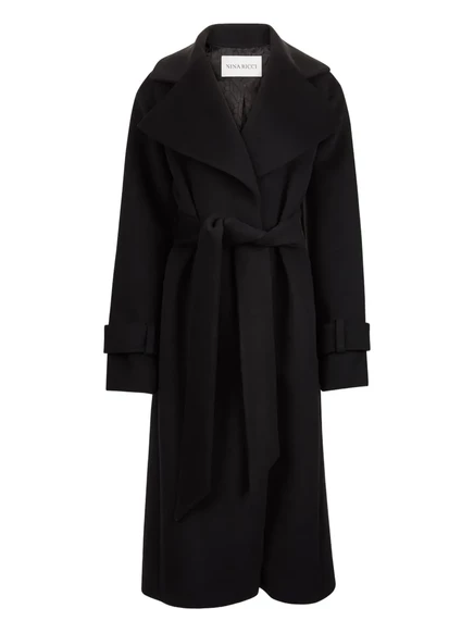 Женское пальто Nina Ricci с бархатной отделкой, черное