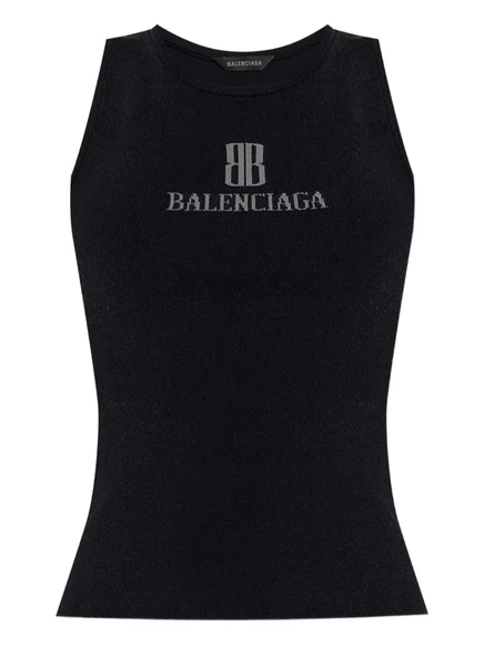 Женская майка Balenciaga Nano BB с логотипом, черная
