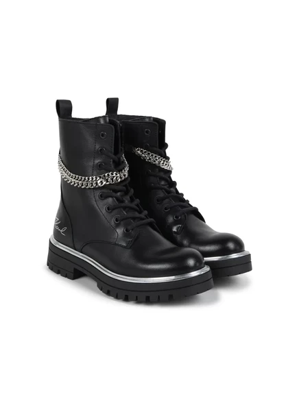 Детские ботинки Karl Lagerfeld Kids кожаные, черные