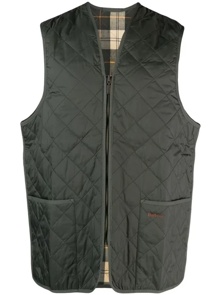 Стеганый жилет Barbour на молнии green
