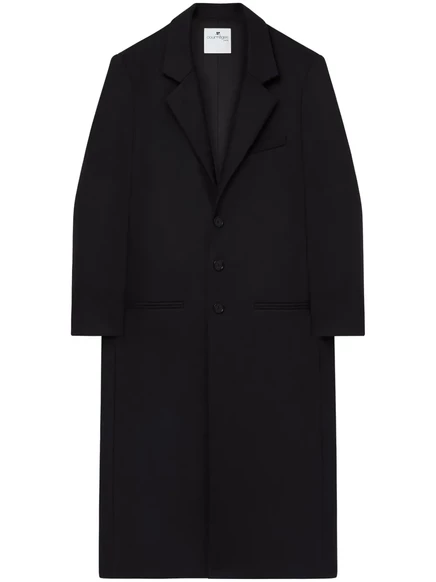 Длинное пальто из смеси шерсти, сшитое на заказ в Курреже black