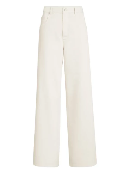 Женские джинсы Brunello Cucinelli прямые с декором, белые