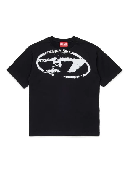 Детская футболка Diesel Kids с логотипом, черная