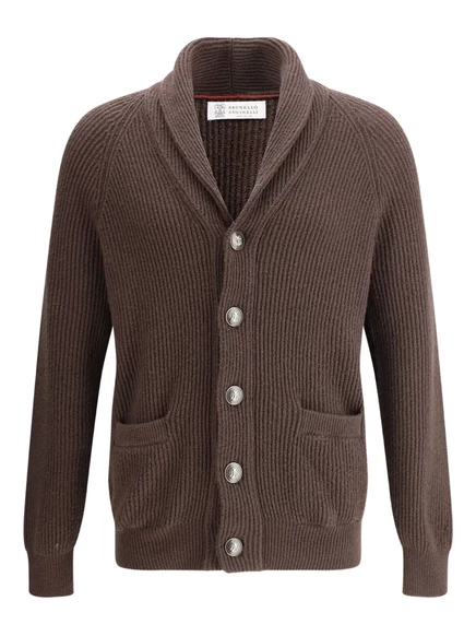 Мужской кардиган Brunello Cucinelli, коричневый