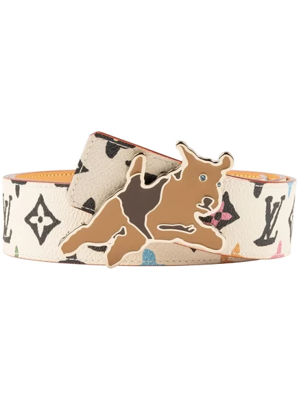 Реверсивный пояс с монограммой Craggy от Louis Vuitton, бывший в употреблении, x Tyler the Creator brown