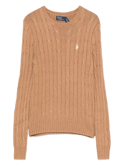 Женский свитер Polo Ralph Lauren с косами, коричневый