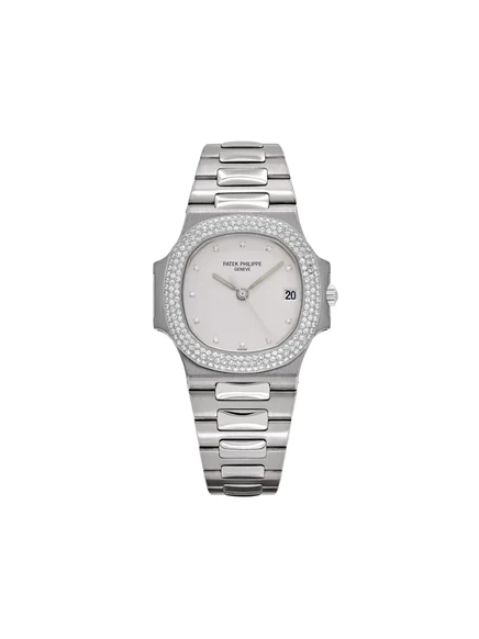 Часы patek philippe pre-owned nautilus 37 мм 18k, белые