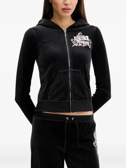 Женское худи Juicy Couture Wrap You Up на молнии, черное