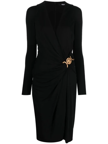 Миди-платье с запахом Versace Medusa '95 black