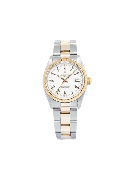 Мужские подержанные часы Rolex Oyster Perpetual Date 34 мм сталь, белый циферблат