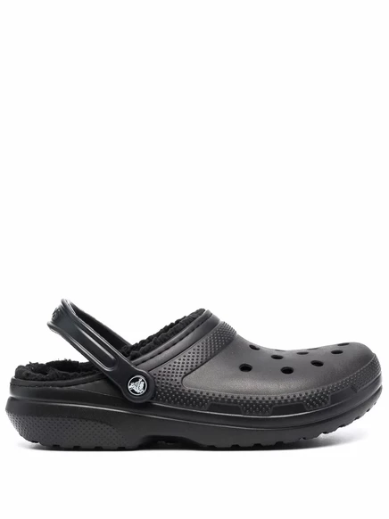 Классические босоножки Crocs на искусственном меху black